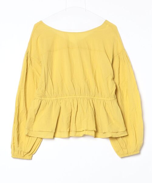 「GLOBAL WORK」 長袖ブラウス L イエロー レディース_画像2