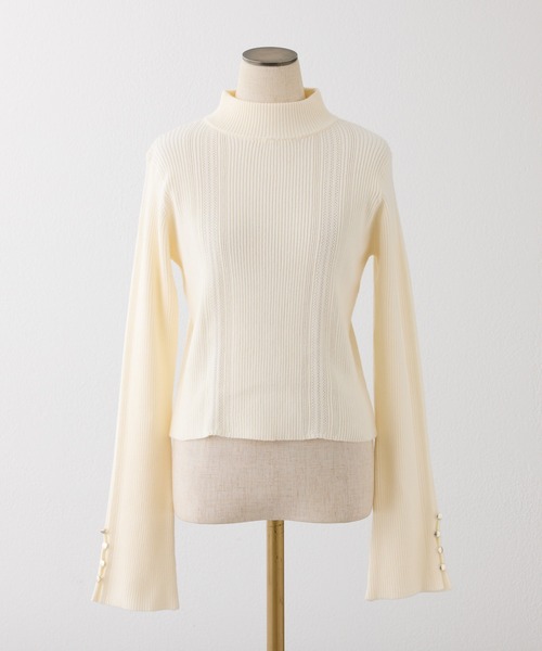 one after another NICE CLAUP ニット セーター プチハイ袖ボタン