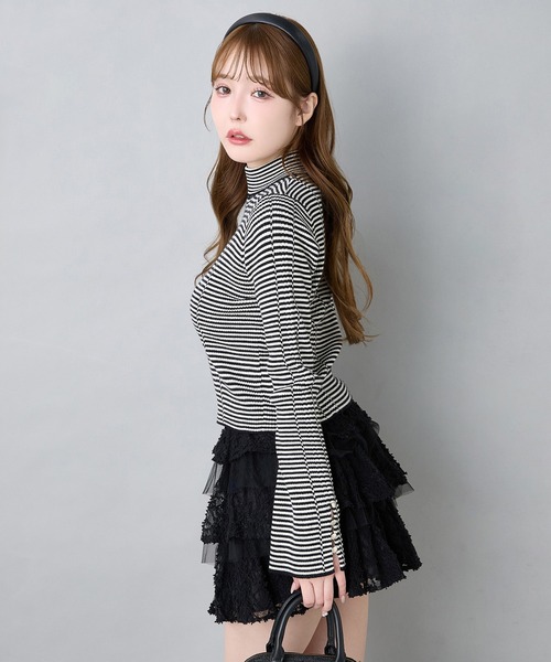 one after another NICE CLAUP ニット セーター プチハイ袖ボタン