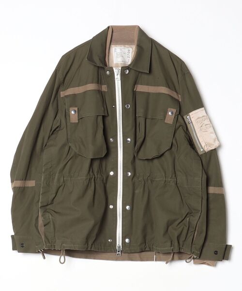 SACAI ナイロンジャケット　size:2 sacai（サカイ） ナイロンツイル ミックス ジャケット 2 グリーン