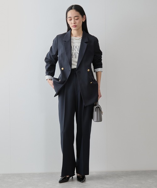 「VIS」 スラックス S ネイビー レディース_画像7