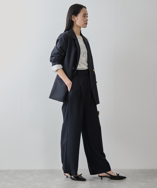 「VIS」 スラックス S ネイビー レディース_画像8