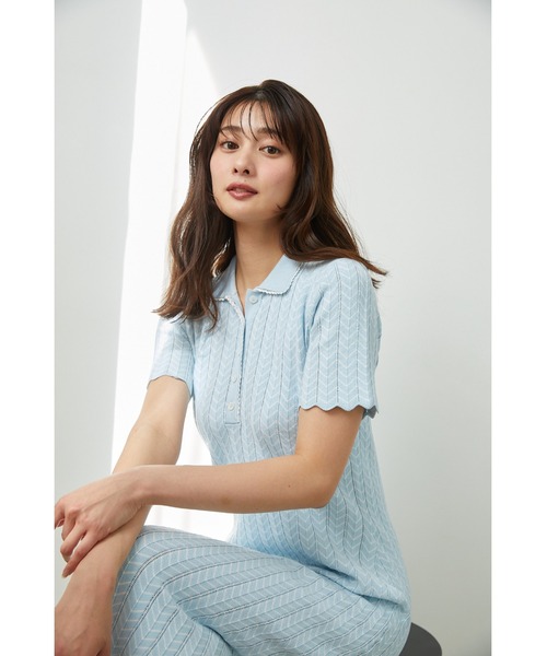 「Her lip to」 半袖ワンピース M ブルー レディースの画像