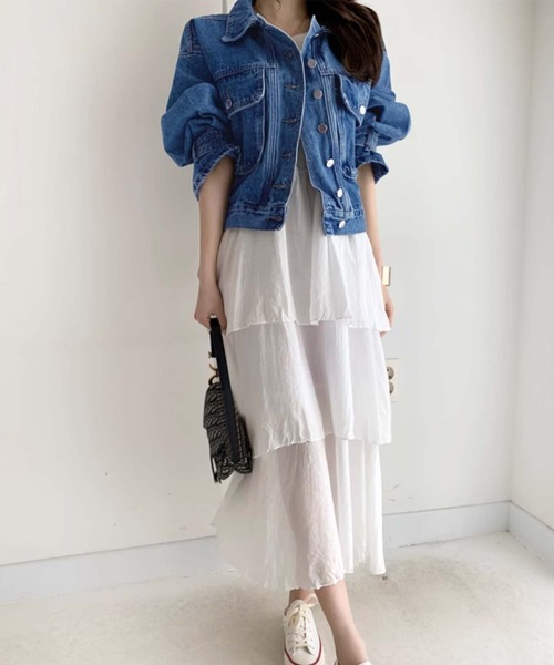 「Doula Doula」 デニムジャケット FREE ダークブルー レディース_画像2