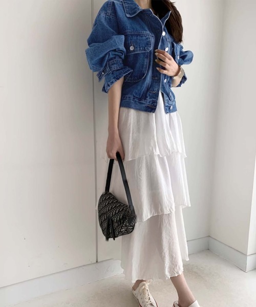 「Doula Doula」 デニムジャケット FREE ダークブルー レディース_画像3