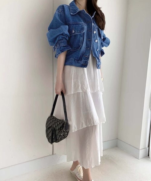 「Doula Doula」 デニムジャケット FREE ダークブルー レディース_画像4