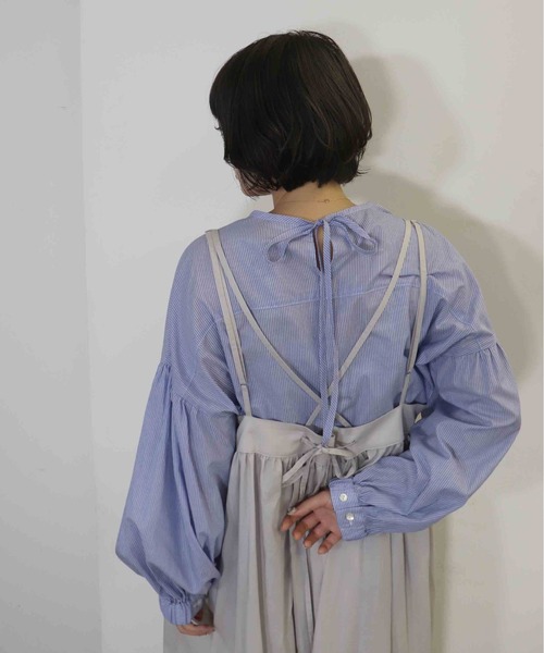 「haupia」 長袖ブラウス MEDIUM ブルー レディース_画像3