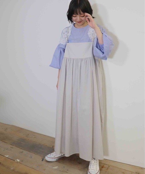 「haupia」 長袖ブラウス MEDIUM ブルー レディース_画像5