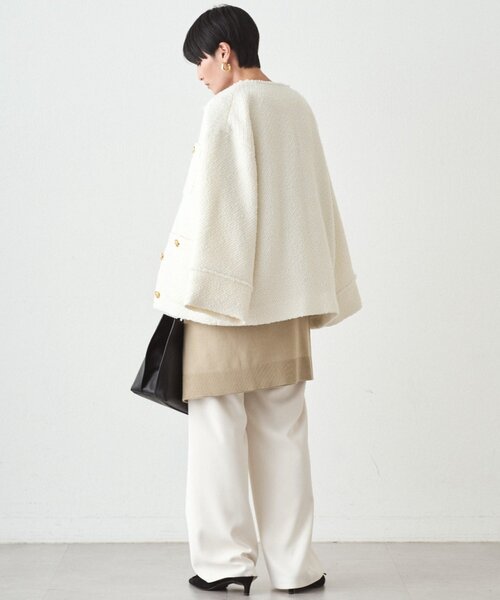 「LOUNGEDRESS」 ツイードジャケット FREE ブラウン レディース_画像5