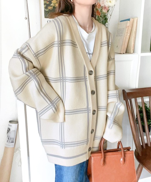 「classicalelf」 ニットカーディガン LARGE ベージュ レディース_画像4