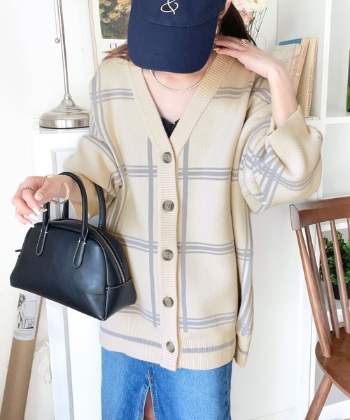 「classicalelf」 ニットカーディガン LARGE ベージュ レディース_画像6