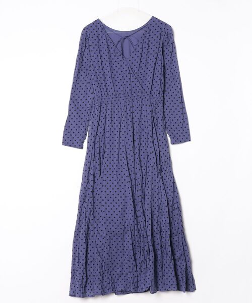 NE QUITTEZ PAS!（ヌキテパ） ドット柄長袖ワンピース - ブルー