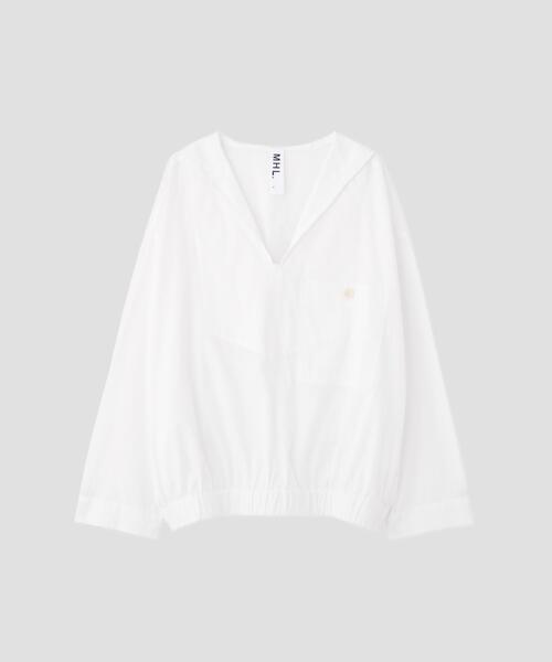 ブラウス シャツ GARMENT DYE COTTON SHIRTING レディースの画像