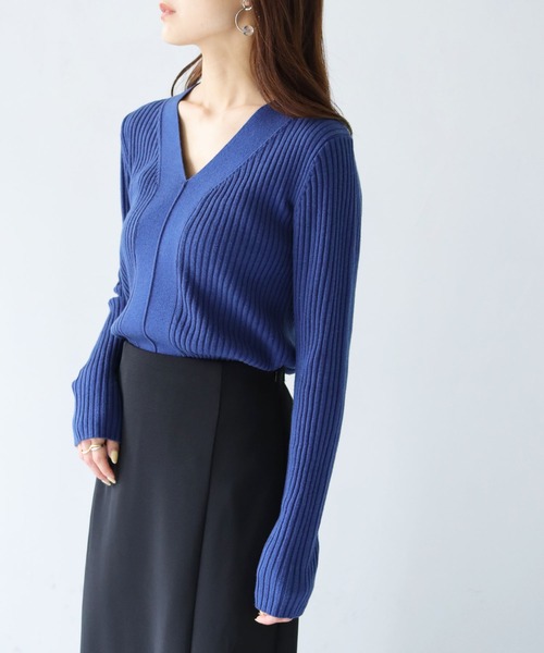 「HER CLOSET」 「SHE MO SHELLY」長袖ニット M グリーン レディース_画像2