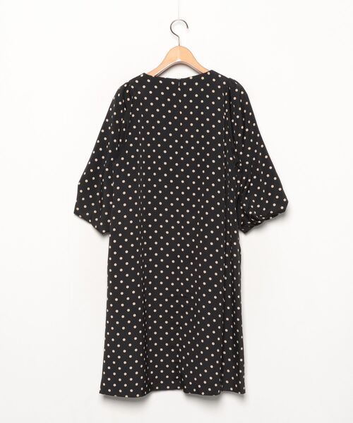 「CAROLINA GLASER」 7分袖ワンピース ONE SIZE ブラック レディース_画像2