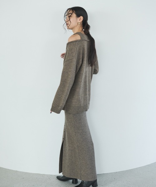 「AIC.」 長袖ニット FREE チャコールグレー レディース_画像6