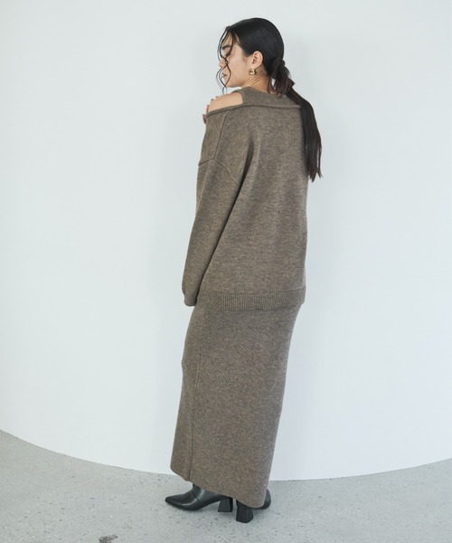 「AIC.」 長袖ニット FREE チャコールグレー レディース_画像7