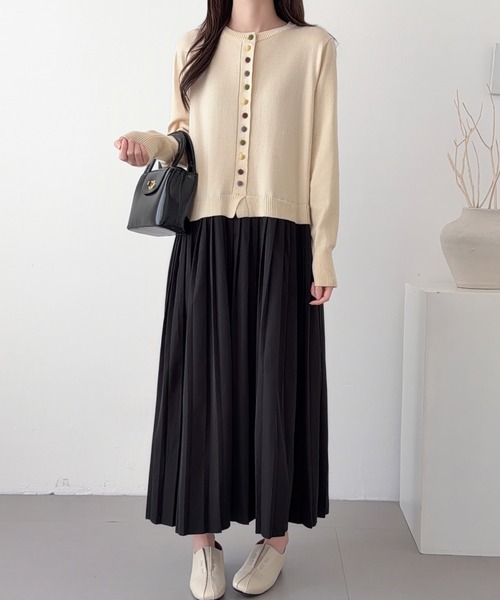 ABITOKYO（アビトーキョー） ワンピース ニットカーデドッキング