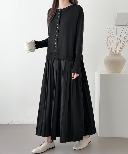 ABITOKYO（アビトーキョー） ワンピース ニットカーデドッキング