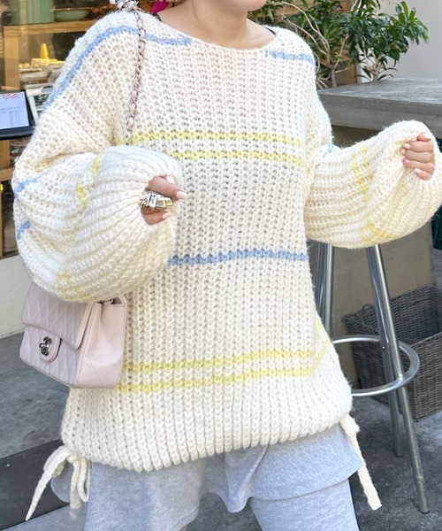 「Alley by w closet」 長袖ニット FREE イエロー レディース_画像3