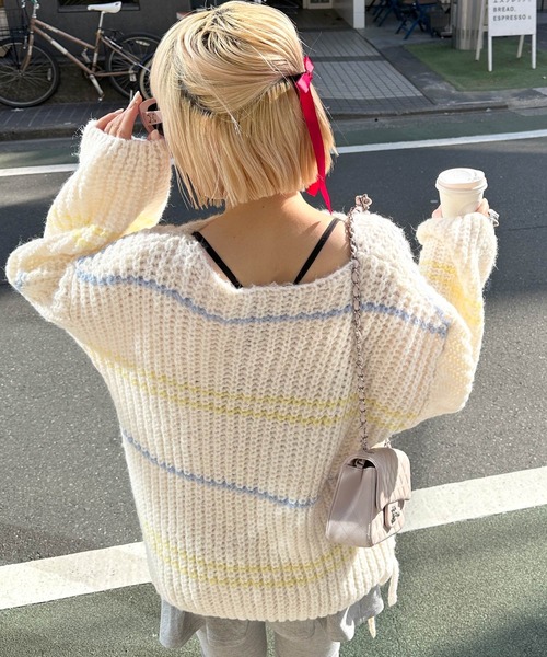 「Alley by w closet」 長袖ニット FREE イエロー レディース_画像5