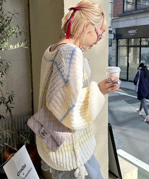 「Alley by w closet」 長袖ニット FREE イエロー レディース_画像7