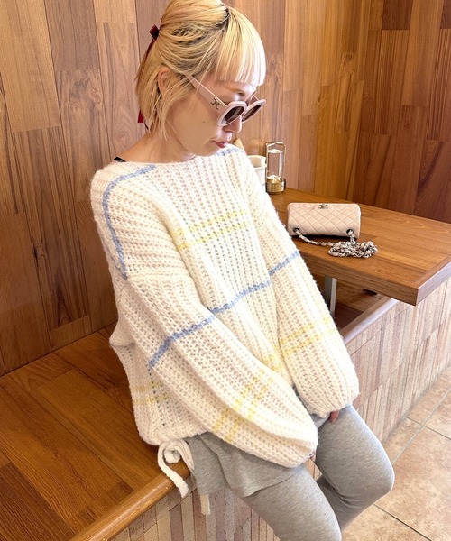 「Alley by w closet」 長袖ニット FREE イエロー レディース_画像9