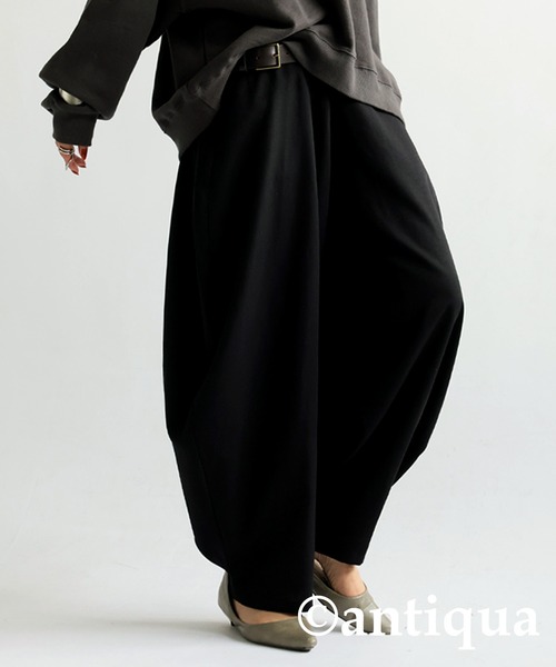 「antiqua」 イージーパンツ FREE グレー レディース_画像2