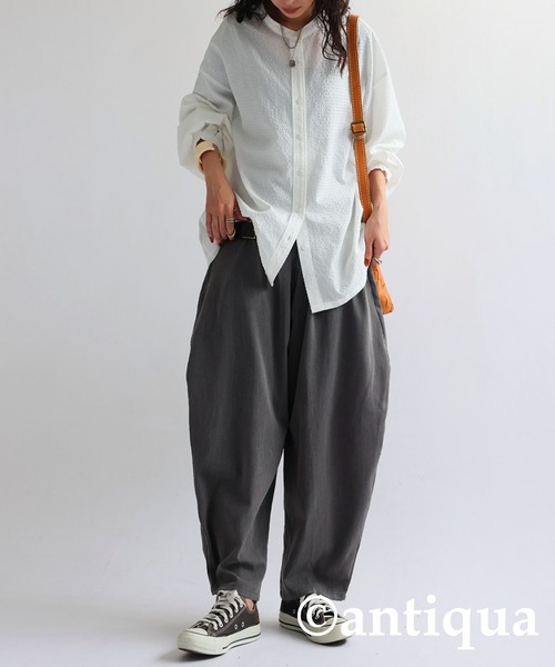 「antiqua」 イージーパンツ FREE グレー レディース_画像8