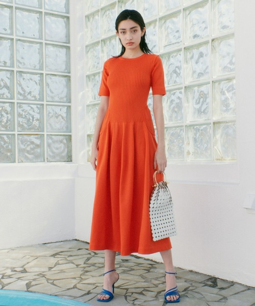 「LE CIEL BLEU」 ニットワンピース 36 ブルー レディース_画像2