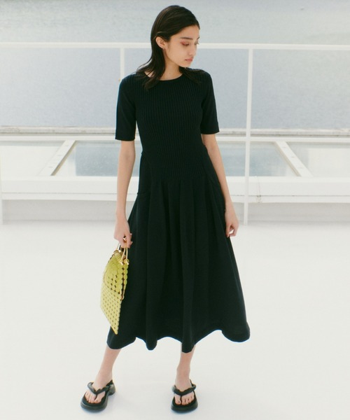 「LE CIEL BLEU」 ニットワンピース 36 ブルー レディース_画像3