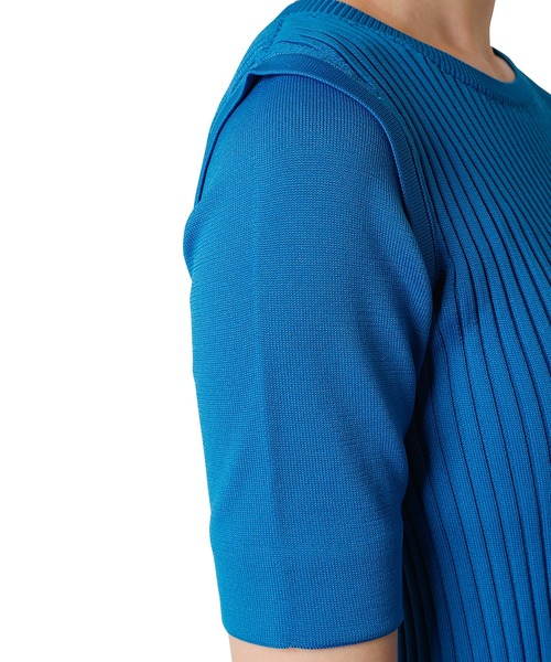 「LE CIEL BLEU」 ニットワンピース 36 ブルー レディース_画像6