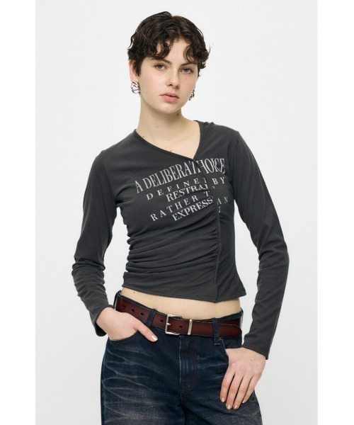 BRIEFING メンズS 長袖ティーシャツ　レディースにも MOUSSY（マウジー） tシャツ 「26年SS新作」FRONT GATHER DOCKING