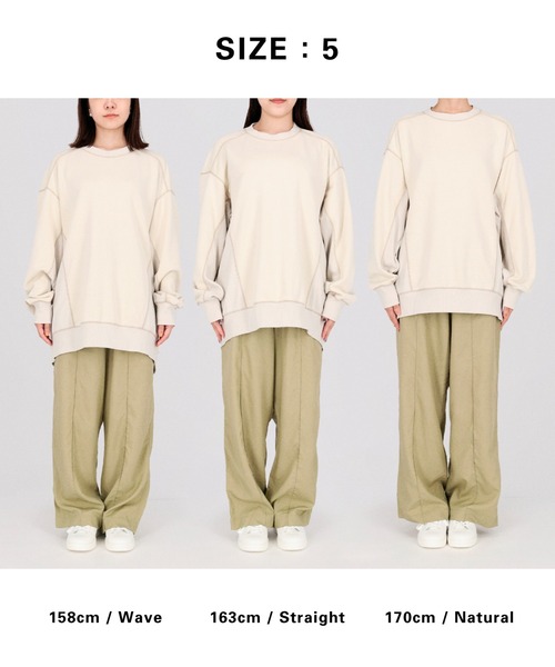 「OUR WACOAL」 スウェットカットソー 3 スミクロ レディース_画像9