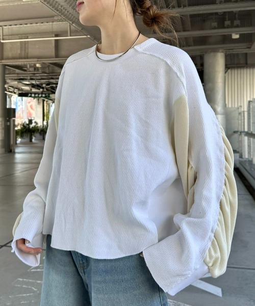 「etsinta」 長袖カットソー ONE SIZE オフホワイト レディース_画像2