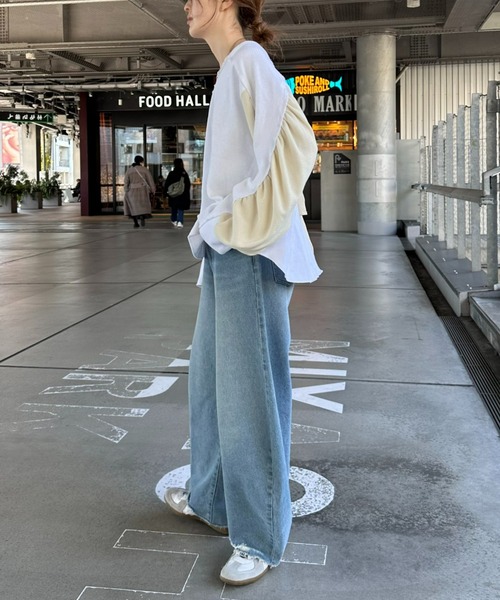 「etsinta」 長袖カットソー ONE SIZE オフホワイト レディース_画像9