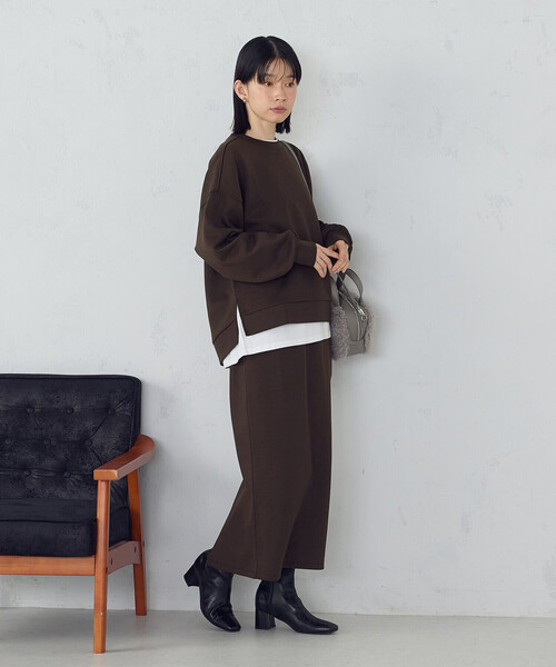 「COMME CA ISM」 ロングスカート X-LARGE モカ レディース_画像4