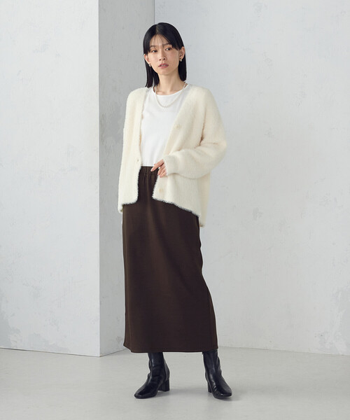 「COMME CA ISM」 ロングスカート X-LARGE モカ レディース_画像6