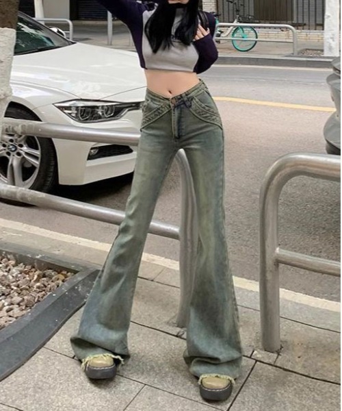 「gossip！ロサンゼルス」 ブーツカットデニムパンツ M ライトブルー レディース_画像5