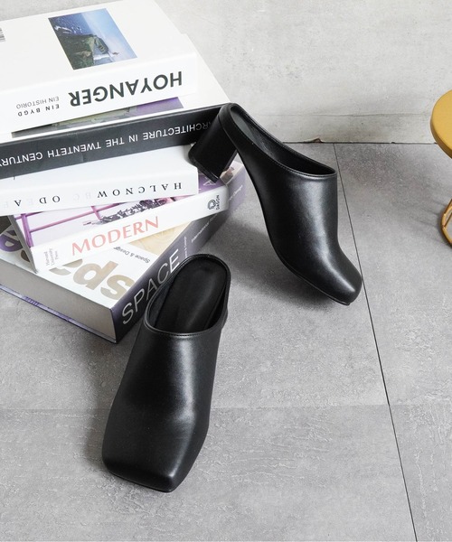 パンプス スクエアトゥチャンキーヒールミュール : ZOZOTOWN Yahoo!店
