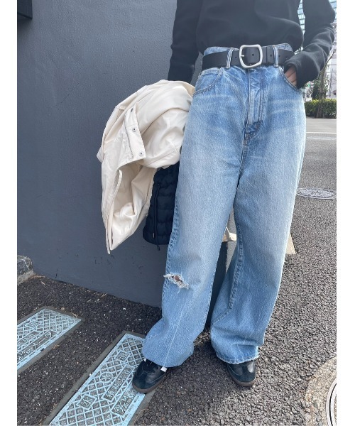 「BLACK BY MOUSSY」 デニムパンツ 23inch ブルー レディースの画像