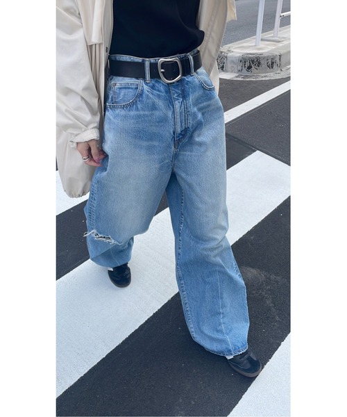 「BLACK BY MOUSSY」 デニムパンツ 23inch ブルー レディースの画像