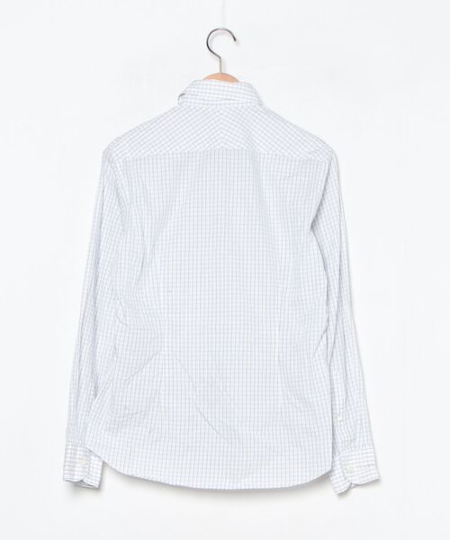 「ANGLAIS」 チェック柄長袖シャツ M ホワイト メンズ_画像2