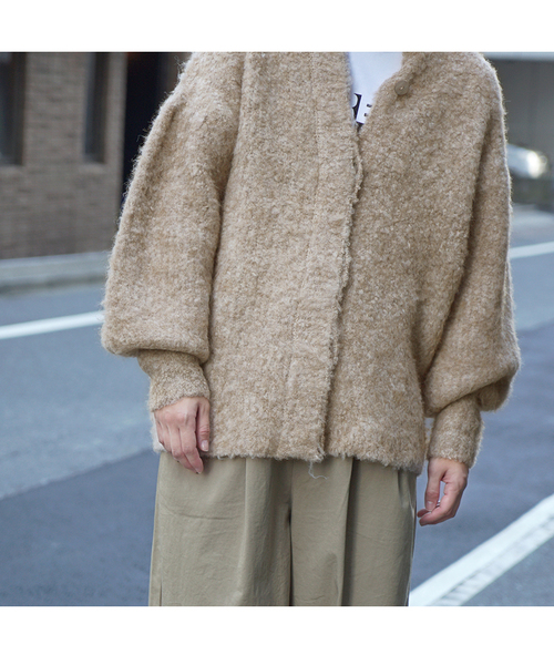 「zootie」 ニットカーディガン M 杢グレー レディース_画像4