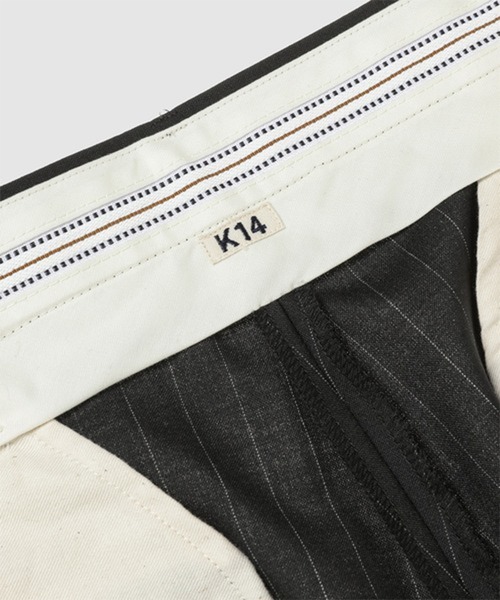 スラックス 「KHOKI/コッキ」Pleated Stripe Summer Wool Pants メンズの画像