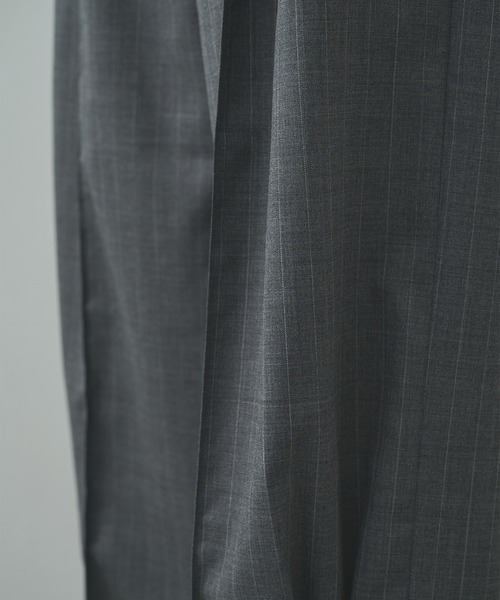 スラックス 「KHOKI/コッキ」Pleated Stripe Summer Wool Pants メンズの画像