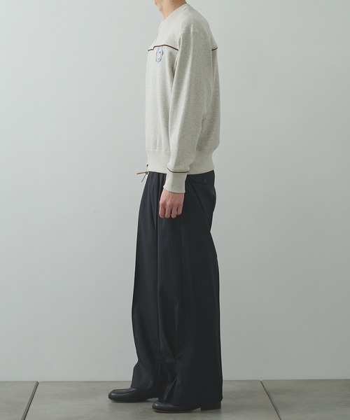 スラックス 「KHOKI/コッキ」Pleated Stripe Summer Wool Pants メンズの画像