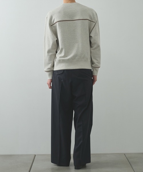 スラックス 「KHOKI/コッキ」Pleated Stripe Summer Wool Pants メンズの画像