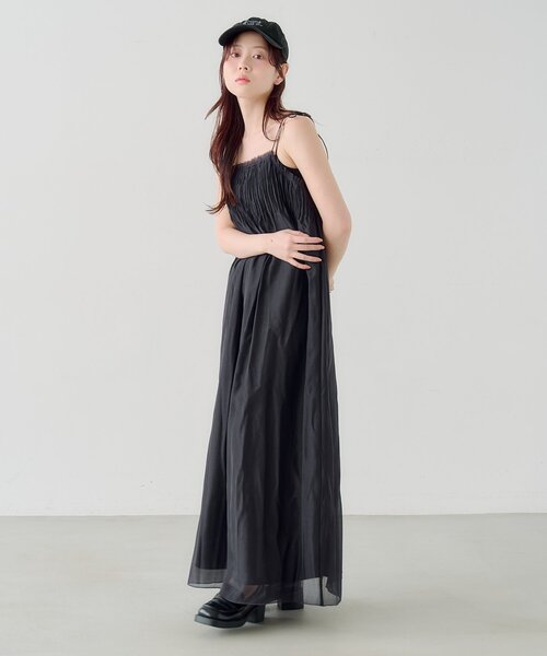プリーツワッシャーワンピース Kastane（カスタネ） ワンピース 「低身長サイズ/2サイズ展開/前後2WAY
