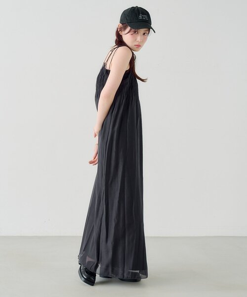 ワンピース 「低身長サイズ/2サイズ展開/前後2WAY」プリーツワッシャーワンピースの画像